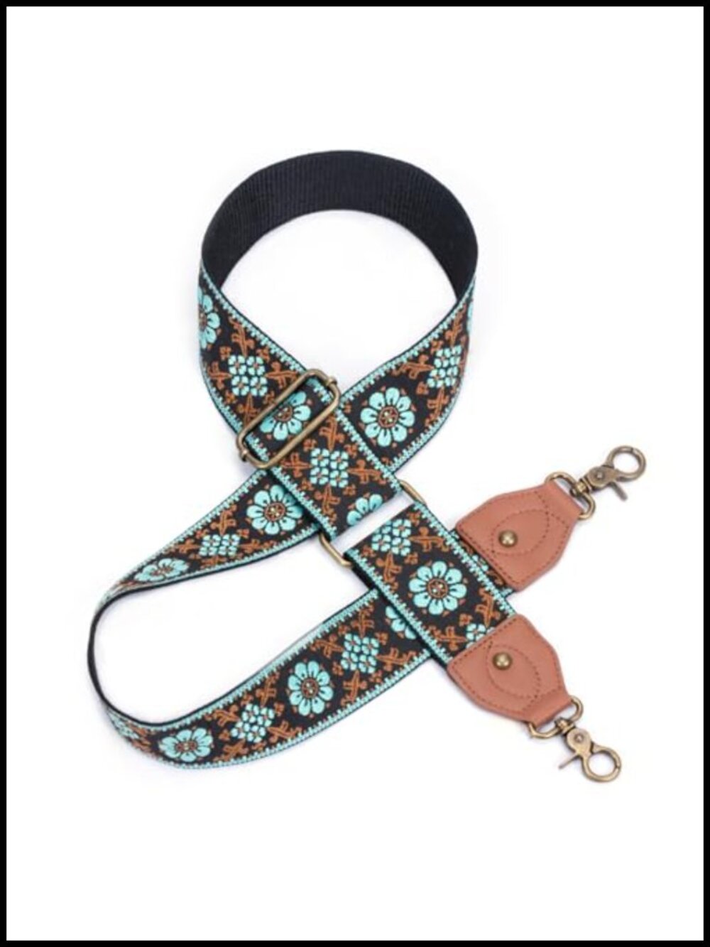 Adjustable Jacquard Embroidered Purse Strap Crossbody Replacement Vegan Leather
